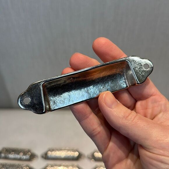 Cast Victorian Drawer Pulls Bin Handles 1/4 Round Silver 4” Set of 21 - Picture 3 of 5